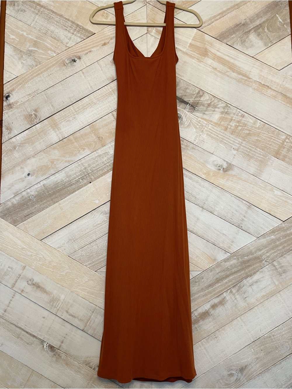 l*space Ribbed Maxi Tank Dress in Rust